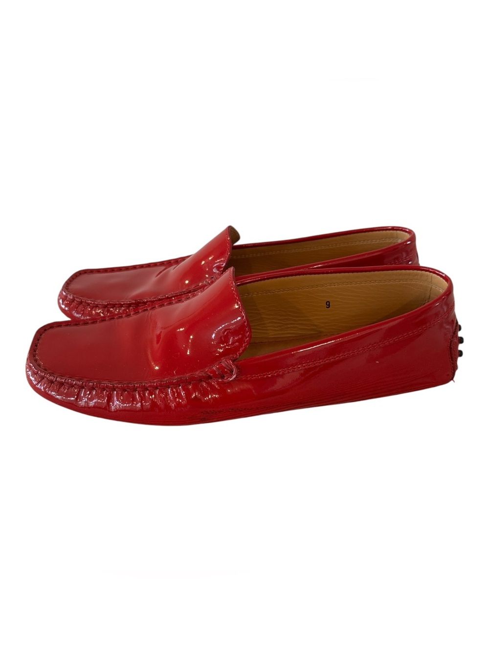 Tod's for Ferrari Gommino Red Patent Leather Driving Moccasins for Women - Picture 2 of 12